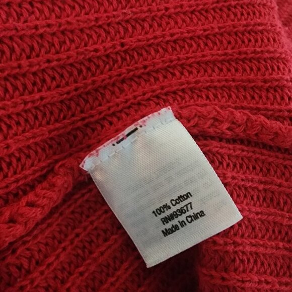 A.N.A. Sweater Womens Size L Large Solid All Red Pullover Knit Oversized Knit - Picture 5 of 7